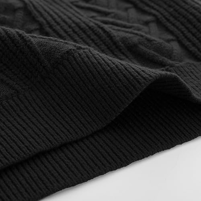 PJ PAUL JONES 남성 크루넥 스웨터 캐주얼 케이블 니트 풀오버 스웨터 드롭 숄더 솔리드 니트 스웨터