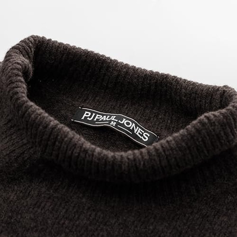PJ PAUL JONES 남성용 모의 터틀넥 스웨터 긴 소매 언더셔츠 울 혼방 풀오버 스웨터