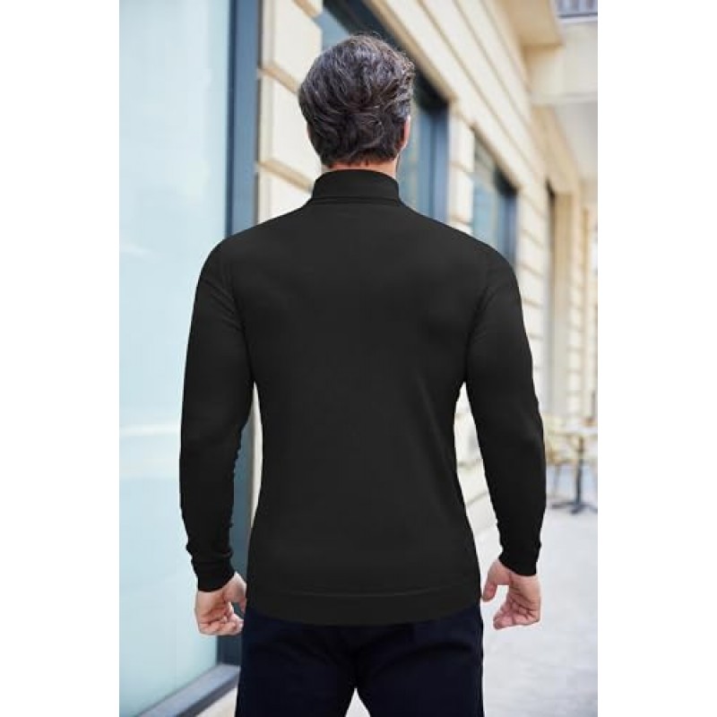 COOFANDY 남성 슬림핏 터틀넥 스웨터 캐주얼 기본 니트 긴팔 풀오버 스웨터