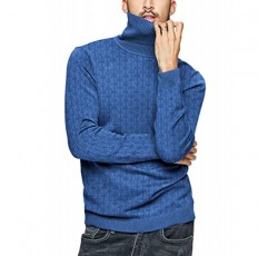 COOFANDY 남성용 슬림핏 터틀넥 스웨터 캐주얼 케이블 니트 소프트 풀오버 스웨터