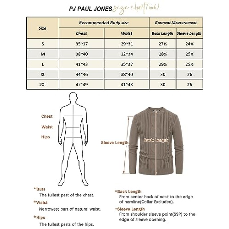 PJ PAUL JONES 남성 케이블 니트 풀오버 스웨터 빈티지 크루넥 따뜻한 스웨터