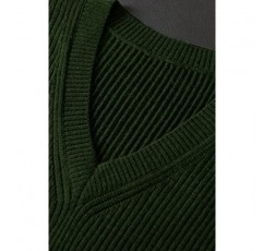 Zhilifs Mens V 넥 니트 스웨터 민소매 풀오버 니트웨어 조끼 솔리드 플레인 루즈 피트 모든 경기 스웨터 탑