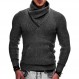 COOFANDY 남성용 니트 터틀넥 풀오버 숄 칼라 스웨터 슬림핏 포켓이 있는 하이 넥 후드