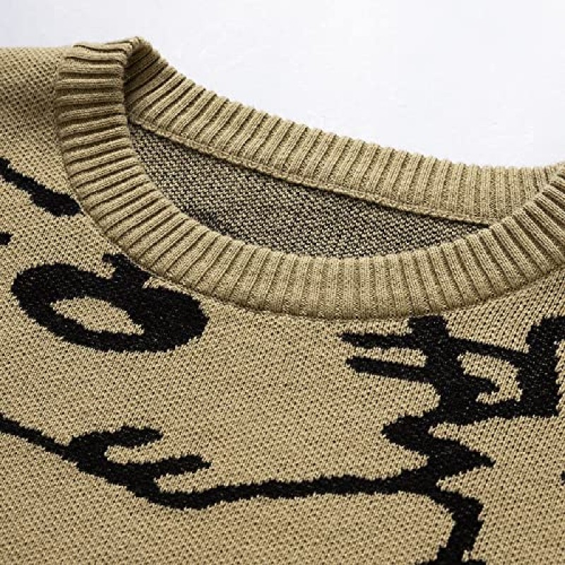 가을 코튼 애니메이션 스웨터 남자 빈티지 대형 스웨터 패션 streetwear 귀여운 고양이 만화 풀오버 남자 의류