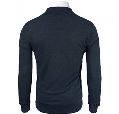NITAGUT 남성용 슈퍼소프트 슬림핏 숄 칼라 카디건 스웨터 골지 가장자리가 있는 버튼 다운 스웨터
