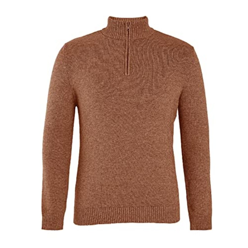 남성 쿼터 지퍼 스웨터 슬림핏 골지 터틀넥 풀오버 캐주얼 긴 소매 모의 넥 폴로 스웨터