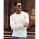 Aimeilgot 남성 캐주얼 크루넥 케이블 니트 스웨터 긴 소매 패션 트위스트 무늬 풀오버 스웨터