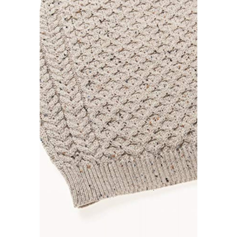 Aran Crafts 남녀공용 아이리쉬 케이블 니트 크루넥 스웨터 (100% 메리노 울)