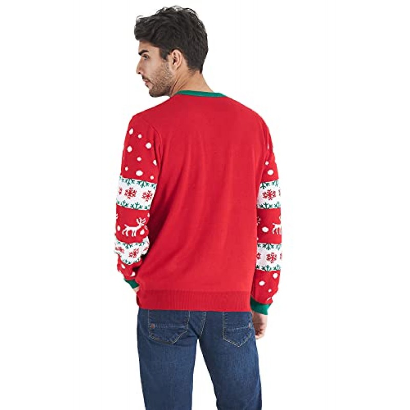 RAISEVERN 추악한 크리스마스 스웨터 남자 크리스마스 휴일 파티 여성 니트 풀오버 탑