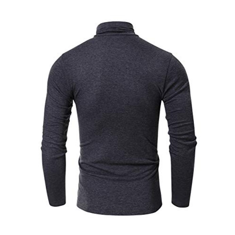 deshoice 남성용 풀오버 스웨터 니트 슬림핏 터틀넥 스웨터 셔츠 기본 열 탑