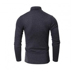deshoice 남성용 풀오버 스웨터 니트 슬림핏 터틀넥 스웨터 셔츠 기본 열 탑