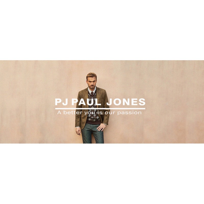 PJ PAUL JONES 남성용 솔리드 니트 풀오버 스웨터 반소매 경량 목넥 스웨터
