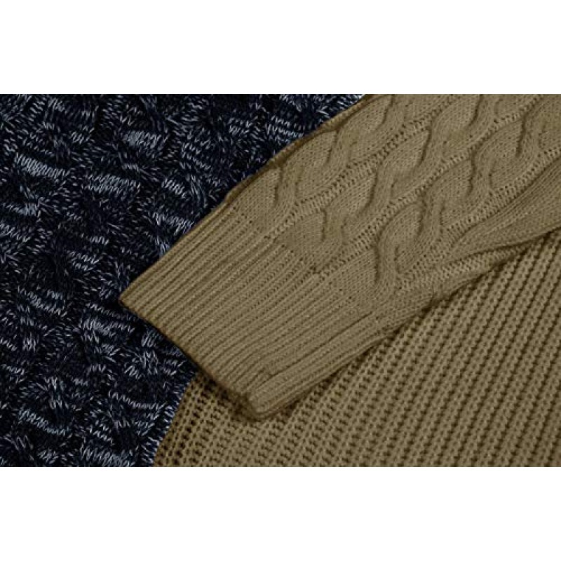 Karlywindow 남성용 크루넥 풀오버 스웨터 슬림핏 긴 소매 골지 니트 트위스트 따뜻한 아늑한 점퍼 스웨터