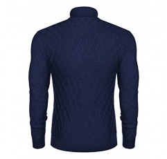 COOFANDY 남성 슬림핏 터틀넥 스웨터 캐주얼 트위스트 패턴 니트 풀오버 스웨터