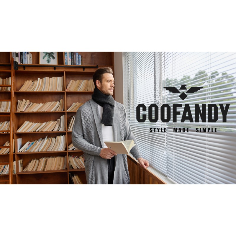 COOFANDY 남성용 숄 롱 가디건 스웨터 경량 슬림핏 니트 오픈 프론트 가디건