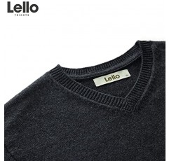 Lello 남성용 코튼 울 블렌드 미드웨이트 레귤러 핏 V넥 스웨터