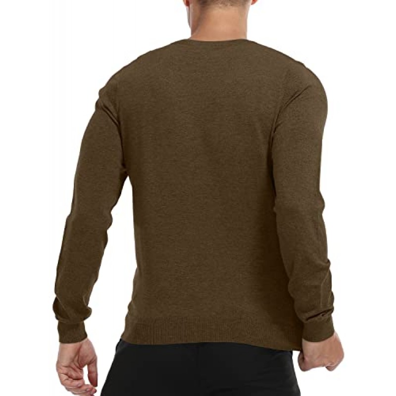 MLANM 남성용 크루넥 스웨터 슬림핏 경량 스웨터 캐주얼용 니트 풀오버