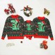 Mumetaz 추악한 가족 일치하는 크리스마스 스웨터 공룡 크리스마스 트리 눈송이 재미 있은 귀여운 휴일 니트 풀오버 탑