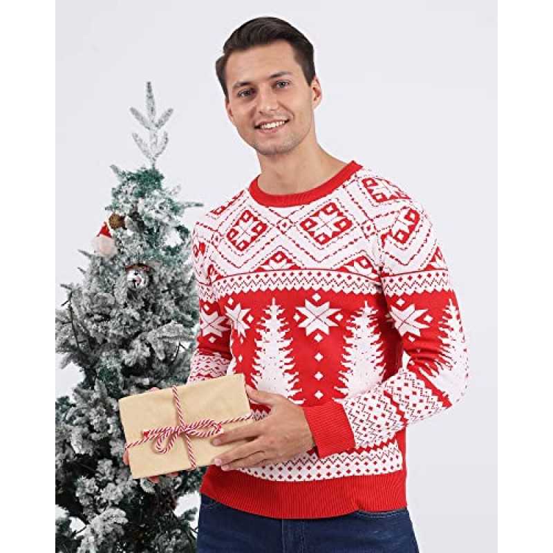 nine Bull 남자/여자 unisex 재미 있은 산타 트리 눈송이에 대 한 추악한 크리스마스 스웨터 크리스마스 풀 오버 니트 스웨터