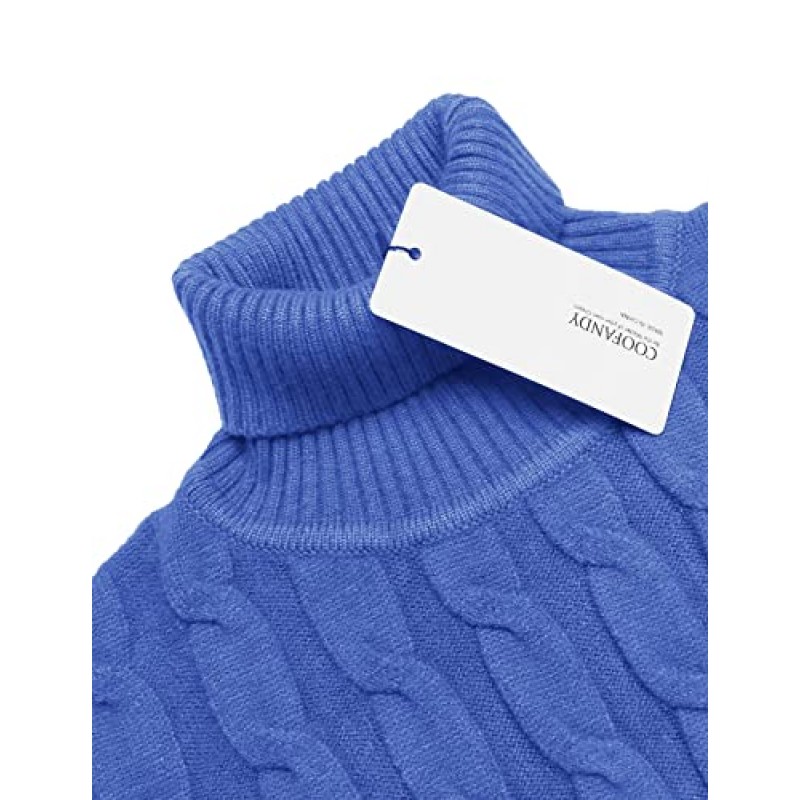 JINIDU 남성 슬림핏 터틀넥 스웨터 캐주얼 트위스트 니트 풀오버 스웨터