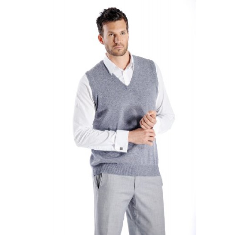 캐시미어 부티크: 남성용 클래식 100% 순수 캐시미어 민소매 V넥 조끼 스타일 풀오버 스웨터(6가지 색상, 사이즈: M/L/XL)