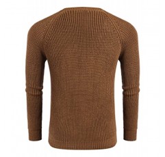 COOFANDY 남성 크루넥 스웨터 슬림핏 니트 풀오버 긴 소매 드레스 스웨터