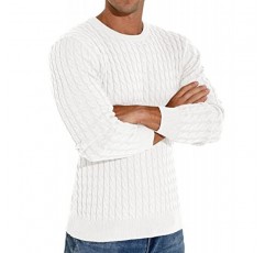 Askdeer 남성용 풀오버 스웨터 크루넥 클래식 소프트 니트 스웨터(골지 가장자리 포함)