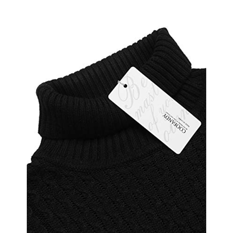 COOFANDY 남성 슬림핏 터틀넥 스웨터 캐주얼 니트 트위스트 풀오버 솔리드 스웨터