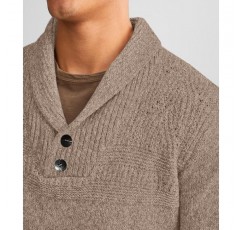 Makkrom Mens 숄 칼라 스웨터 케이블 니트 풀오버 캐주얼 가을 겨울 버튼 긴 소매 클래식 드레스 스웨터