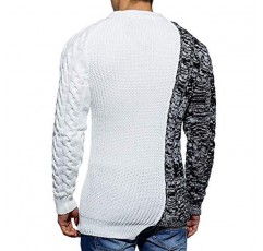 Taoliyuan 남성 풀오버 스웨터 겨울 골지 니트 컬러 블록 컴포트 세련된 트위스트 긴 소매 스웨터1