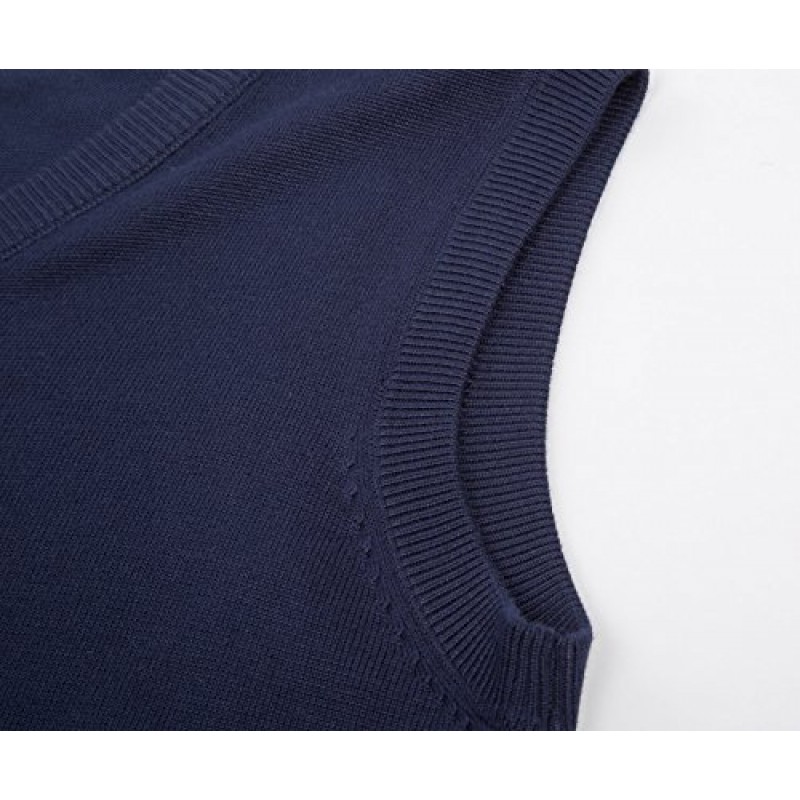 PJ Paul Jones 남성용 V 넥 뜨개질 조끼 클래식 민소매 풀오버 스웨터 조끼