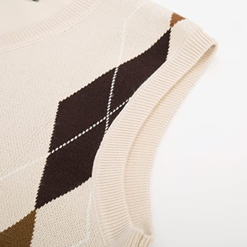 PJ PAUL JONES 남성용 소프트 아가일 스웨터 조끼 슬림핏 V 넥 니트 풀오버 조끼