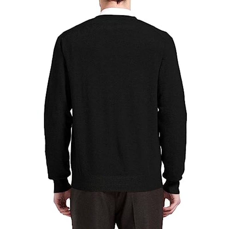 Kallspin 남성용 카디건 스웨터 포켓이 있는 울 블렌드 V 넥 버튼 다운 스웨터