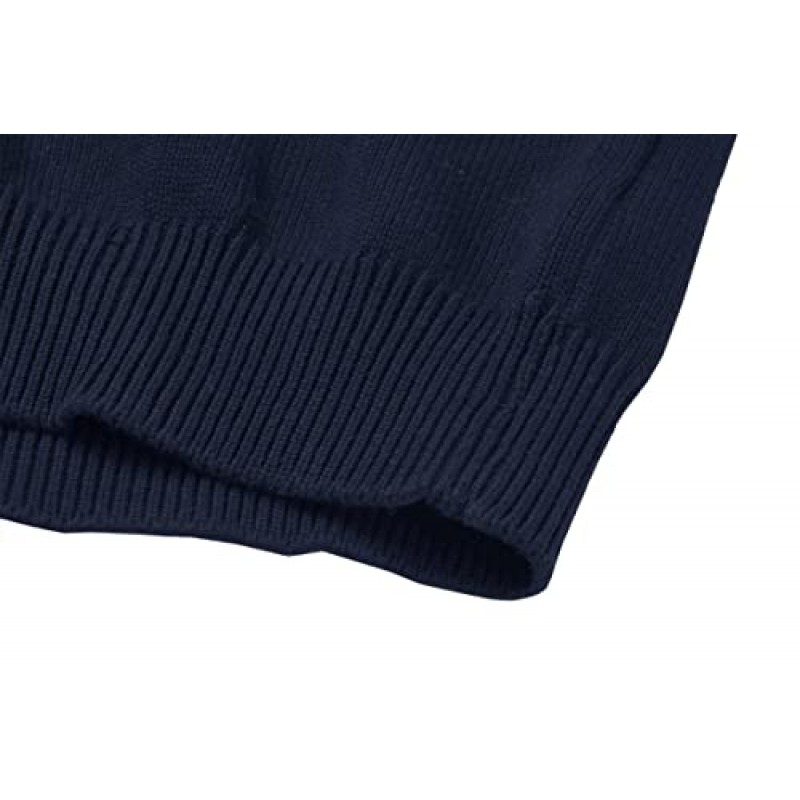 MAGNIVIT 남성용 스웨터 1/4 집업 스트라이프 풀오버 가을 겨울 컬러 블록 폴로 스웨트셔츠