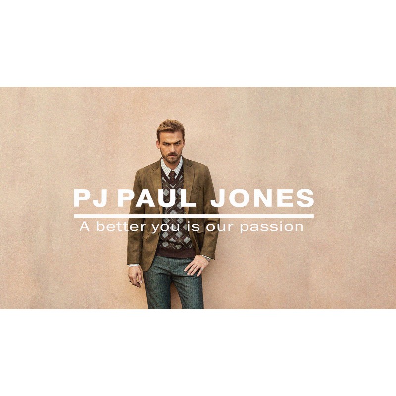 PJ Paul Jones 남성 모의 터틀넥 니트 풀오버 스웨터 반소매 솔리드 니트 스웨터