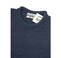 Aran Crafts 남성 플레인 컬 넥 긴 소매 스웨터 (100% 울)