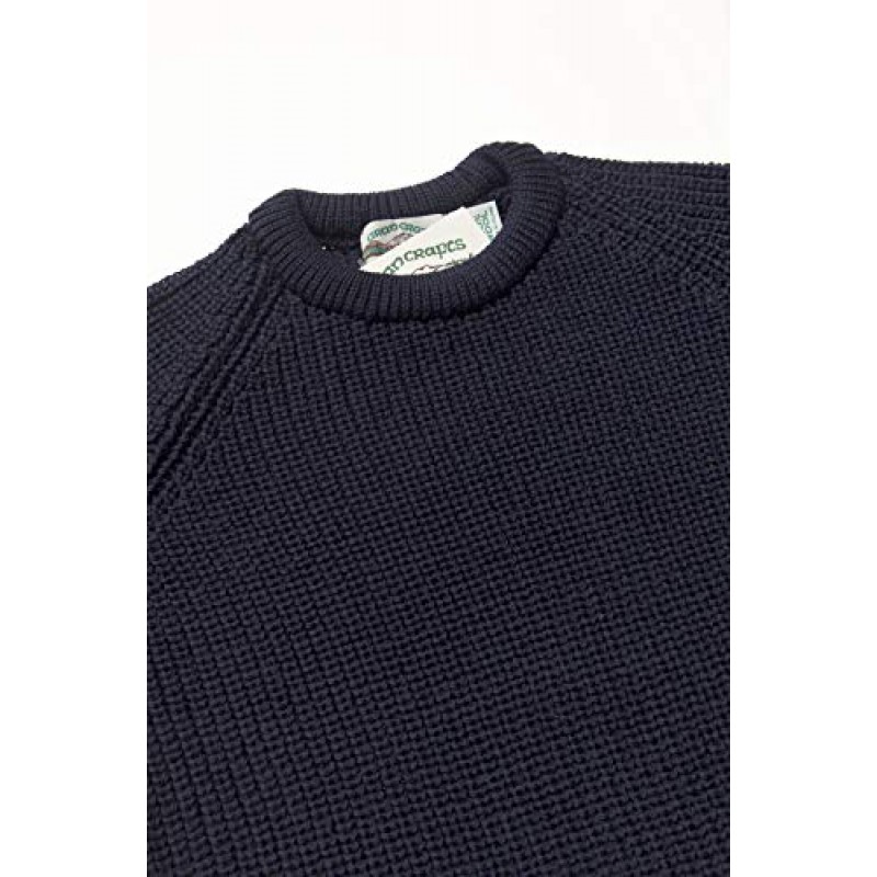Aran Crafts 남성 피셔맨 아이리쉬 립 크루넥 울 스웨터