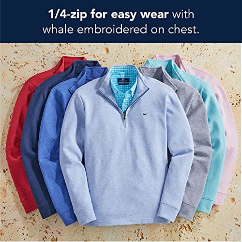 Vineyard Vines 남성용 솔트워터 쿼터 지퍼 풀오버 ​​스웨터