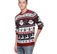 남자 크리스마스 루돌프 순록 휴일 축제 니트 스웨터 카디건 귀여운 추악한 풀오버 점퍼