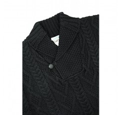 Aran Crafts 남성용 아이리쉬 케이블 니트 숄 칼라 스웨터 (100% 메리노 울)