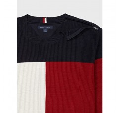 Tommy Hilfiger 남성용 적응형 플래그 크루넥 스웨터(지퍼 클로저 포함)