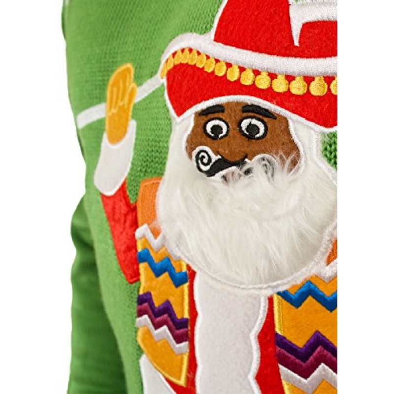 Festified 남성용 Feliz Navidad 어글리 크리스마스 스웨터 그린 컬러(4X-대형)