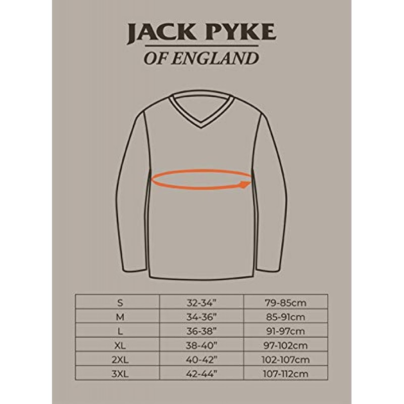 Jack Pyke of England Ashcombe 100% 램스울 긴 소매 브이넥 점퍼 풀오버