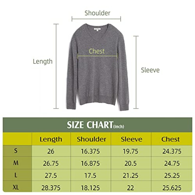 GreenMount 남성용 캐시미어 풀오버 스웨터 캐주얼 V 넥 긴 소매 풀오버 남성용 따뜻한 스웨터 37.5 유지