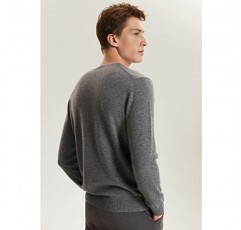 GreenMount 남성용 캐시미어 풀오버 스웨터 캐주얼 V 넥 긴 소매 풀오버 남성용 따뜻한 스웨터 37.5 유지