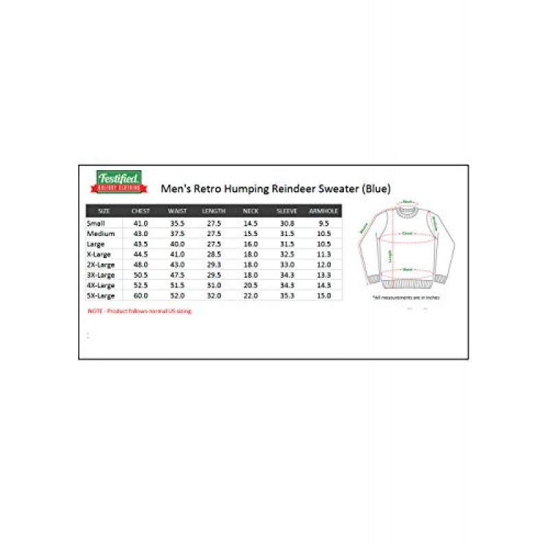 Festified 남성용 복고풍 험핑 순록 스웨터(파란색) - 어글리 크리스마스 스웨터(3X-대형)