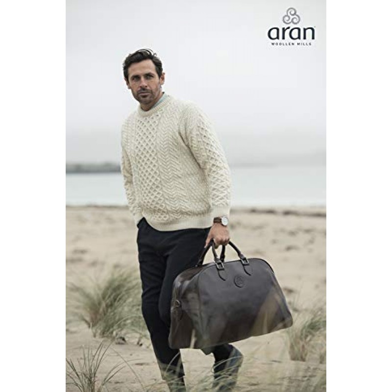 Carraig Donn - 전통 아일랜드 빵 스웨터 (L, 흰색 (크림))