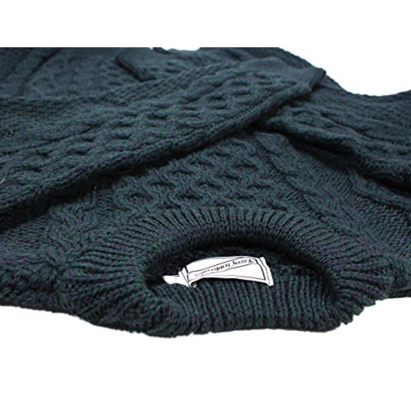 케리 모직 밀스 ST. 성 패트릭의 날 아란 스웨터 100% 울 아일랜드산 남여 공용, 블랙워치, 소형