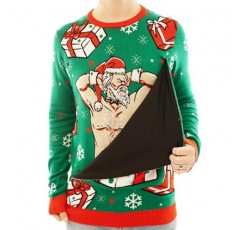 어글리 크리스마스 파티 남성과 여성을 위한 클래식 니트 어글리 크리스마스 스웨터 - 웃긴 산타 스웨터