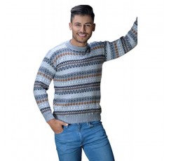 Gamboa - 남성용 알파카 스웨터 - 라이트 그레이 안데스 디자인